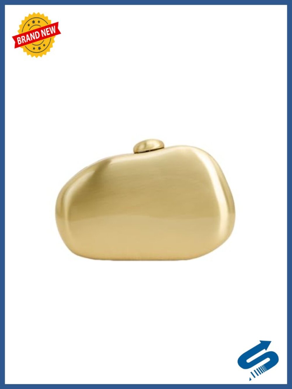 Metal Clutch Purse Irregular Pebble Evening Party Handbag